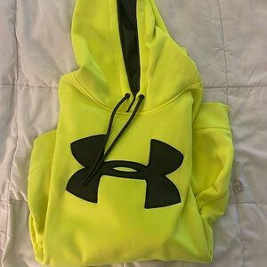 Neon yellow under armour hoodie. Size large